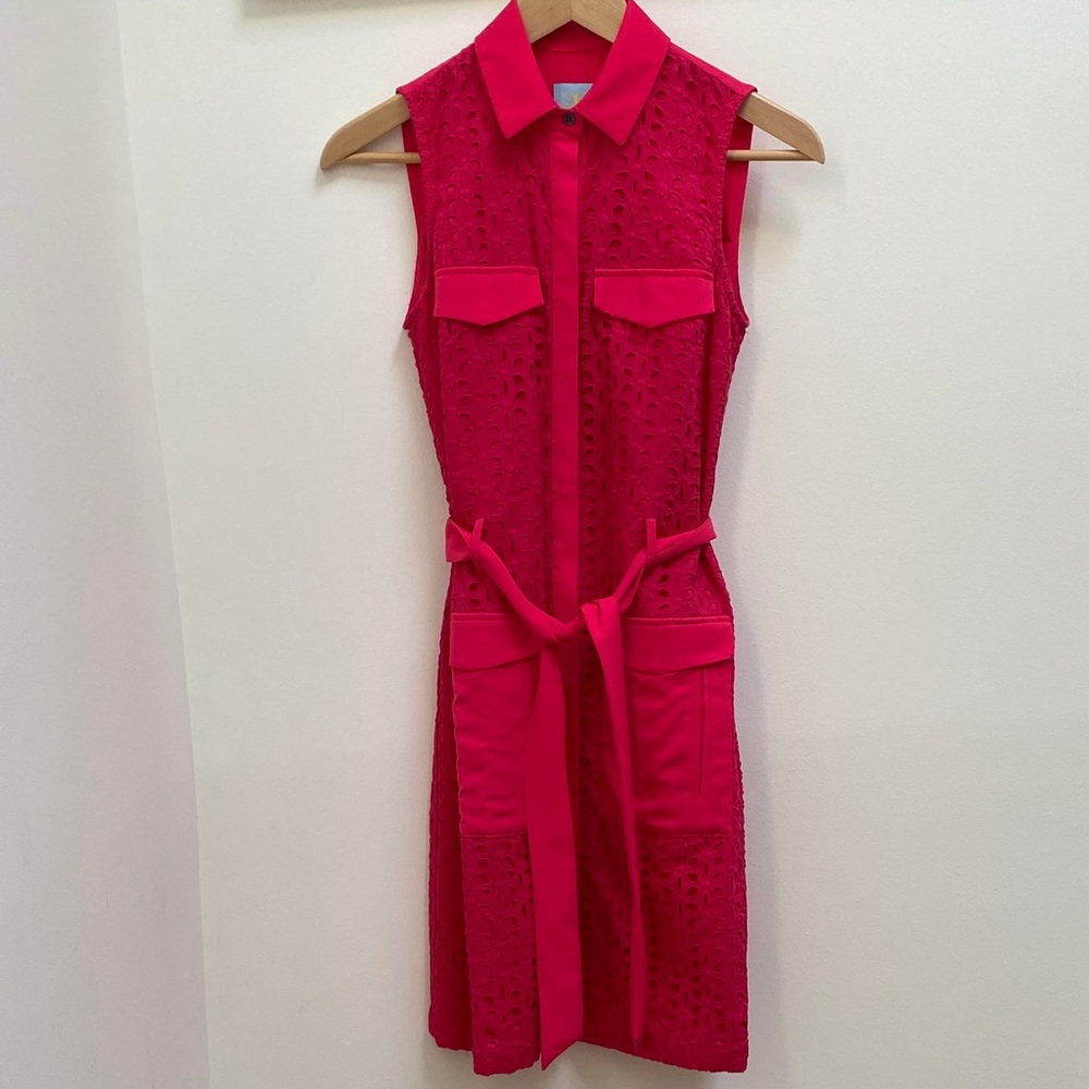 CeCe Vibrant Pink Midi Dress